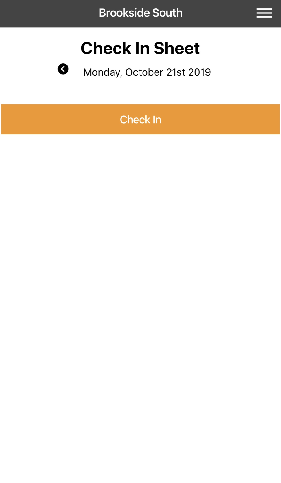 screenshot of Volunteer Check In Kiosk